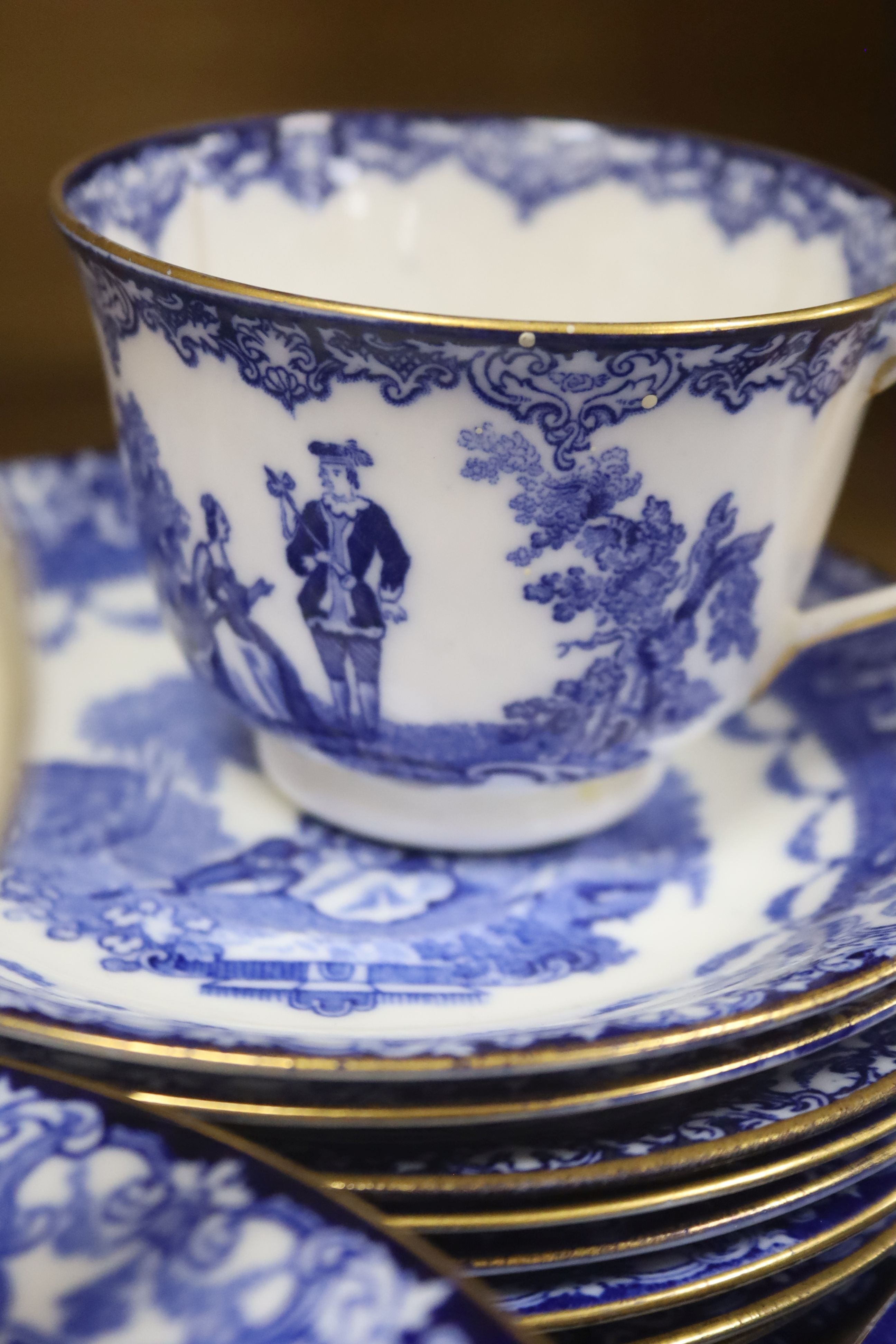 A Royal Doulton blue and white tea service